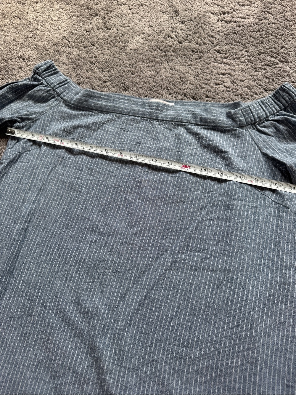 Farrow Off-Shoulder Ribbed Blouse - Light Blue - Picture 3 of 5